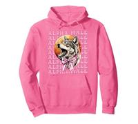 Alpha Male Dominant Wolf Funny Coquette Bow Ruban Rose Sweat à Capuche