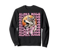 Alpha Male Dominant Wolf Funny Coquette Bow Ruban Rose Sweatshirt