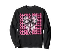 Alpha Male Dominant Wolf Funny Coquette Bow Ruban Rose Sweatshirt