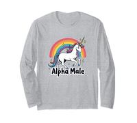 Alpha Male Rainbow Unicorn Weird Alpha Male Meme Pink Manche Longue