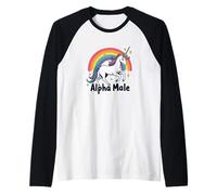 Alpha Male Rainbow Unicorn Weird Alpha Male Meme Pink Manche Raglan