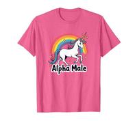 Alpha Male Rainbow Unicorn Weird Alpha Male Meme Pink T-Shirt