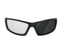 Alpha Omega Lot de 2 lunettes de soleil de moto Z87.1 pour homme ou femme, monture noire avec verres photochromiques transparents à fumés, noir-transparent/fumé, adulte