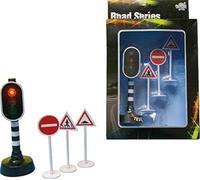 Alpha Toys Série Road - Feux de circulation avec 3 panneaux de signalisation