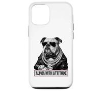 Alpha with Attitude - Dapper Bulldog Boss Canine Swagger Coque pour iPhone 12/12 Pro