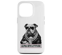 Alpha with Attitude - Dapper Bulldog Boss Canine Swagger Coque pour iPhone 13 Pro