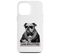 Alpha with Attitude - Dapper Bulldog Boss Canine Swagger Coque pour iPhone 13 Pro Max