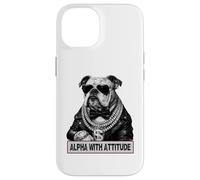 Alpha with Attitude - Dapper Bulldog Boss Canine Swagger Coque pour iPhone 14