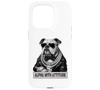 Alpha with Attitude - Dapper Bulldog Boss Canine Swagger Coque pour iPhone 15 Pro