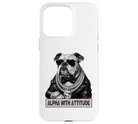 Alpha with Attitude - Dapper Bulldog Boss Canine Swagger Coque pour iPhone 15 Pro Max