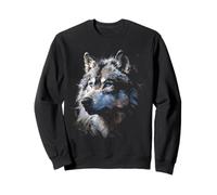 Alpha Wolf Dark Fantasy Art Graphic Blue Eyes Wolf Lovers Sweatshirt