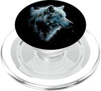 Alpha Wolf Dark Fantasy Art Graphique Yeux Bleus Lovers PopSockets PopGrip pour MagSafe