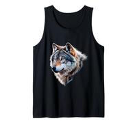 Alpha Wolf Fantasy Art Graphic Blue Eyes Wolf Lovers Débardeur