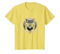 Alpha Wolf: Fierce Predator aux Yeux Jaunes pénétrants T-Shirt, Enfant, Citron, 2 Ans