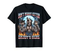 Alpha Wolf Funny Meme Don't Worry Kitten Daddy's Here Y2K T-Shirt
