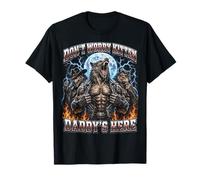 Alpha Wolf Funny Meme Don't Worry Kitten Daddy's Here Y2K T-Shirt