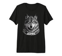 Alpha Wolf Motivation Noir Blanc Faune Nature T-Shirt Haut de Gamme