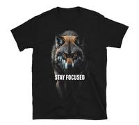 Alpha Wolf Stay Focused Men's T-Shirt Motivational Stoicism Mindset Tee Power