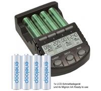 ALPHA700 Chargeur rapide avec écran LCD incl. 4x Sanyo HR-3UTG