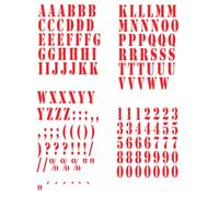 Alphabet 309/2 Lot d'autocollants lettres et chiffres et lettres autocollantes (4 cm de haut, rouge brillant)