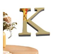 Alphabet 3D en acrylique - Décoration murale - Lettres 3D - Lettres en | acrylique doré clair - Pour décoration d'intérieur, mur, mur d'art - Pour la maison, la chambre à coucher, le salon