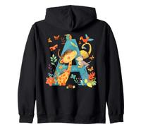 Alphabet A Cute Girafe Souris Oiseaux Papillons Art Sweat à Capuche
