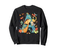Alphabet A Cute Girafe Souris Oiseaux Papillons Art Sweatshirt