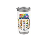 Alphabet animal de A à Z mignon faune sauvage ABC apprentissage aventure Gobelet isotherme en acier inoxydable double paroi
