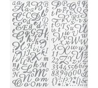 Artemio Autocollants Alphabet argenté pailleté – 177 pièces