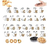 Alphabet Biscuits Coupe Moules FaJoek 26 pcs Emporte Piece Lettre Alphabet, Lettres en Alphabet en Acier Inoxydable Biscuits Coupe Moules, Moules à Biscuits en Forme de Lettres de l'alphabet