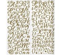 Alphabet autocollant pailleté - Or - 177 lettres Or G