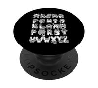Alphabet drôle de Raton Laveur pour Hommes, Femmes, Enfants PopSockets PopGrip Adhésif