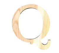 Lettre Q - Hauteur 11,5 cm - Bois découpé Marron G