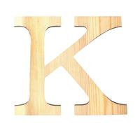 Lettre K - Hauteur 19 cm - Bois découpé Marron G