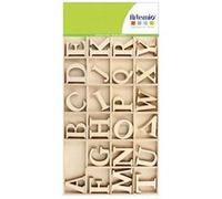 Alphabet en bois Lettres majuscules 3 x 0,2 cm - 130 pièces Marron G
