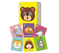 Alphabet Flash Cards, Educational Learning Set, 7.87x7.09 inches Sturdy Rounded Corner Design, Early Childhood Development Toy for Classroom, Parent-Child Interaction, Speech Practice, Kindergarten