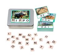 Alphabet Flash Cards, Wooden Puzzle Set, Fine Motor Skill Builder, Spelling Matching Game with Colorful for Preschool Classroom Homeschool Learning, 4.92x3.66x1.57 inches