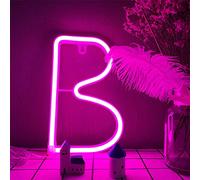 ALPHABET LED alphabet B Neon Night Lettres Pink NEON Lettres Light A-Z NEON Lettre Signer la batterie/USB Powered Word Light Personnalisé Lettre Personnalisée Néon Lumières Pour Home Bar Cafe Fête