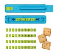 Alphabet Letters Numbers Symbols Cookie Cutters Set, Cake Embosser Stamp Mold for Baking Biscuit Cake Decorating, Clay Craft DIY tools (green).