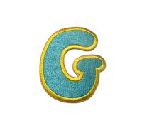 Alphabet/Lettre bleu Patch - Ecusson thermocollant patches appliques, Taille: 0 x 0 cm, Alphabet/Buchstabe:Buchstabe G - 6.2x5.3cm