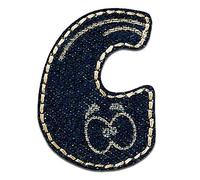 Alphabet/Lettre bleu Patch - Ecusson thermocollant patches appliques, Taille: 0 x 0 cm, Alphabet MQ bunt/blau:Buchstabe C 2.4 x 3.4 cm