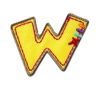 Alphabet/Lettre coloré Patch - Ecusson thermocollant patches appliques, Taille: 0 x 0 cm, Alphabet MQ bunt/blau:Buchstabe W 4 x 3.1 cm