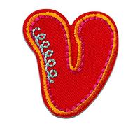 Alphabet/Lettre coloré Patch - Ecusson thermocollant patches appliques, Taille: 0 x 0 cm, Alphabet MQ bunt/blau:Buchstabe V 2.1 x 3.1 cm