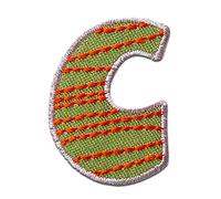 Alphabet/Lettre coloré Patch - Ecusson thermocollant patches appliques, Taille: 0 x 0 cm, Alphabet MQ bunt/blau:Buchstabe C 2.4 x 3.4 cm