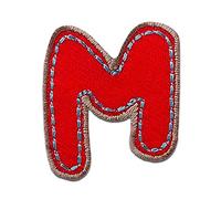 Alphabet/Lettre coloré Patch - Ecusson thermocollant patches appliques, Taille: 0 x 0 cm, Alphabet MQ bunt/blau:Buchstabe M 2.8x 3.2 cm