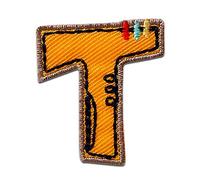 Alphabet/Lettre coloré Patch - Ecusson thermocollant patches appliques, Taille: 0 x 0 cm, Alphabet MQ bunt/blau:Buchstabe T 3.3 x 2.9 cm