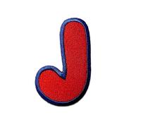 Alphabet/Lettre rouge Patch - Ecusson thermocollant patches appliques, Taille: 0 x 0 cm, Alphabet/Buchstabe:Buchstabe J - 6.2x4cm