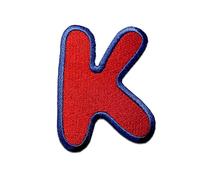 Alphabet/Lettre rouge Patch - Ecusson thermocollant patches appliques, Taille: 0 x 0 cm, Alphabet/Buchstabe:Buchstabe K - 6.4x4.9cm