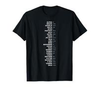 Alphabet phonétique en morse code orthographe alphabet militaire T-Shirt