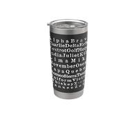 Alphabet phonétique international Code de l'aviation et de l'armée Gobelet isotherme en acier inoxydable double paroi